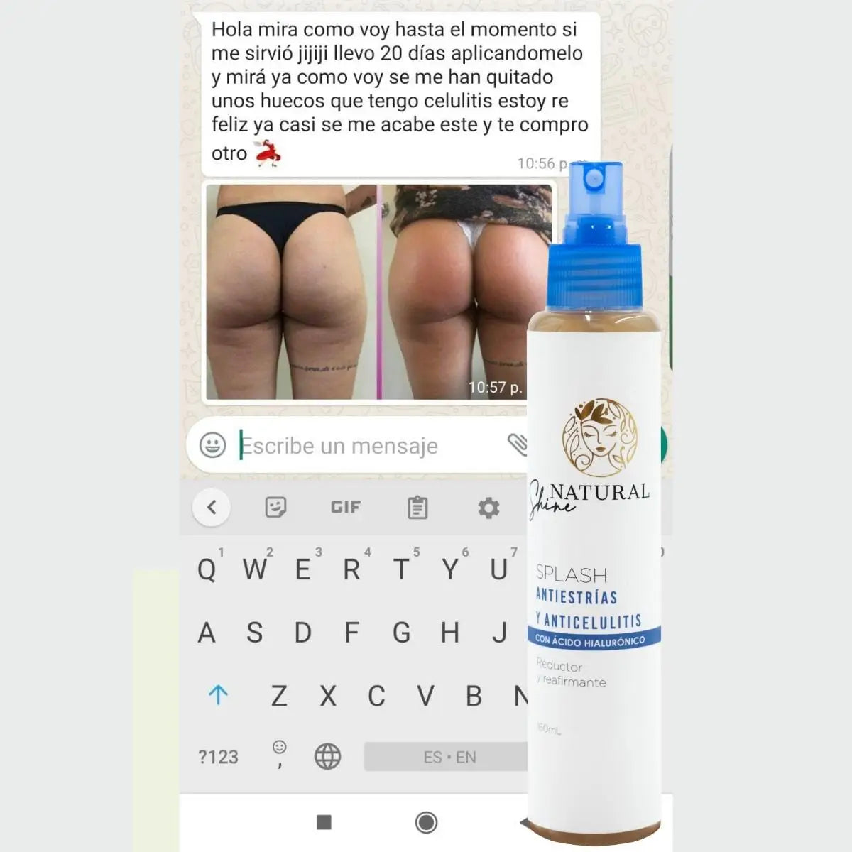 NATURAL SHINE PRO®-Splash Antiestrías y Anticelulitis